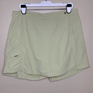 LL BEAN Skort Yellow 100% Suplex Nylon Active Wear Camping Outdoor Casual 18